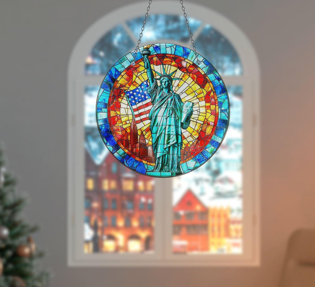 American Statue Of Liberty Suncatcher Brighten Any Space with Glass Suncatchers | Myphotostation
