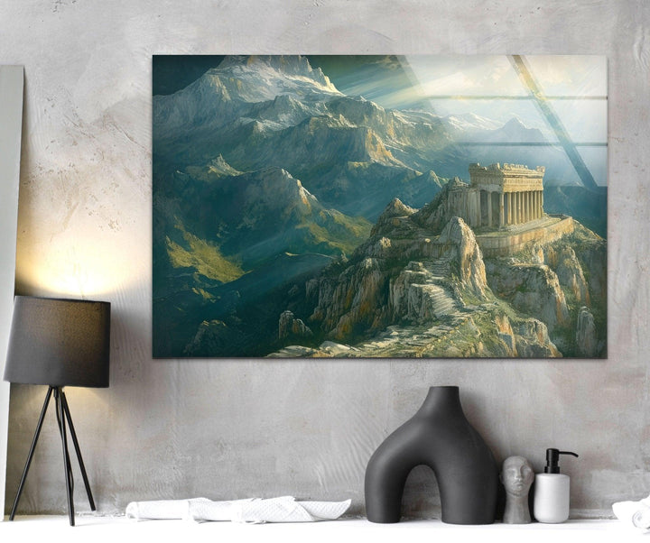 Ancient City Glass Wall Art, photo print on glass, prints on glass wall art