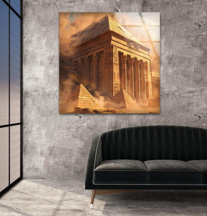 Ancient Egyptian Architecture Glass Wall Art, large glass photo prints, glass wall photos