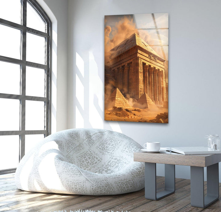 Ancient Egyptian Architecture Glass Wall Art, picture on glass wall art, photos printed on glass