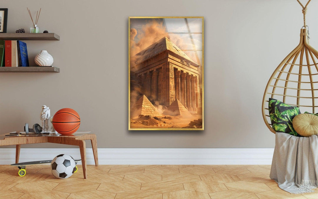 Ancient Egyptian Architecture Glass Wall Art, custom glass photo prints, large glass prints