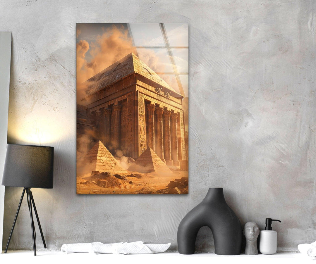 Ancient Egyptian Architecture Glass Wall Art, glass photo prints, glass picture prints