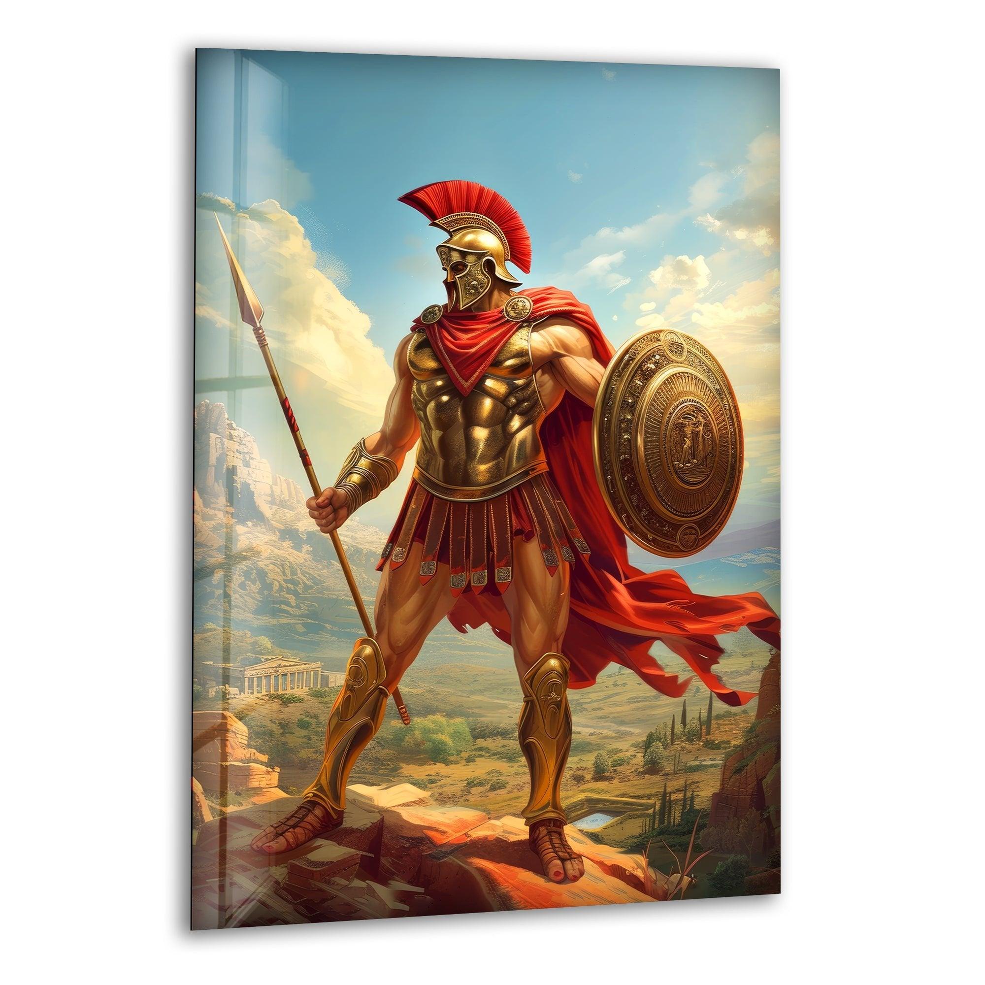 Ancient Gladiator Glass Wall Art custom glass pictures, glass art prints
