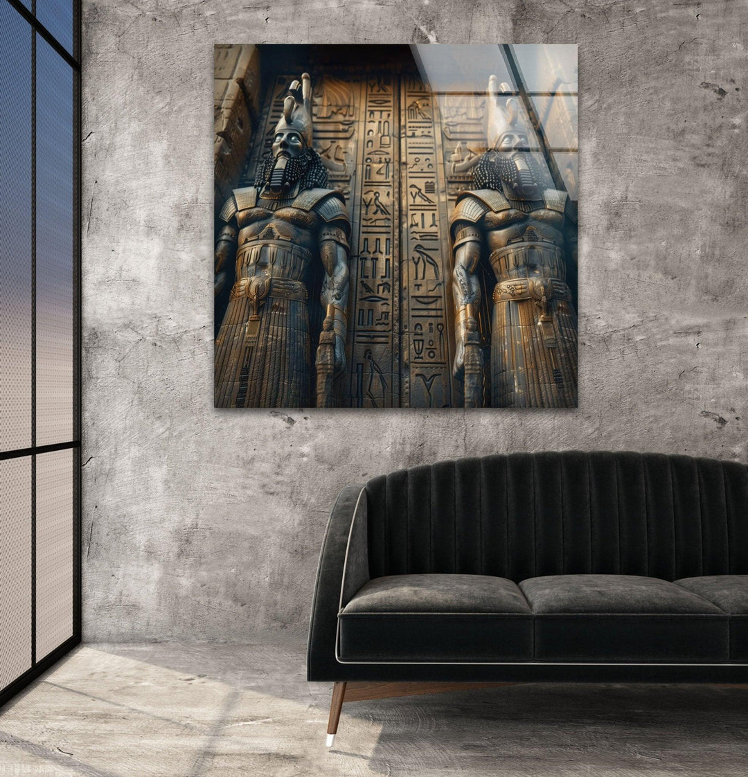 Ancient Mesopotamia Guardian Glass Wall Art, large glass photo prints, glass wall photos