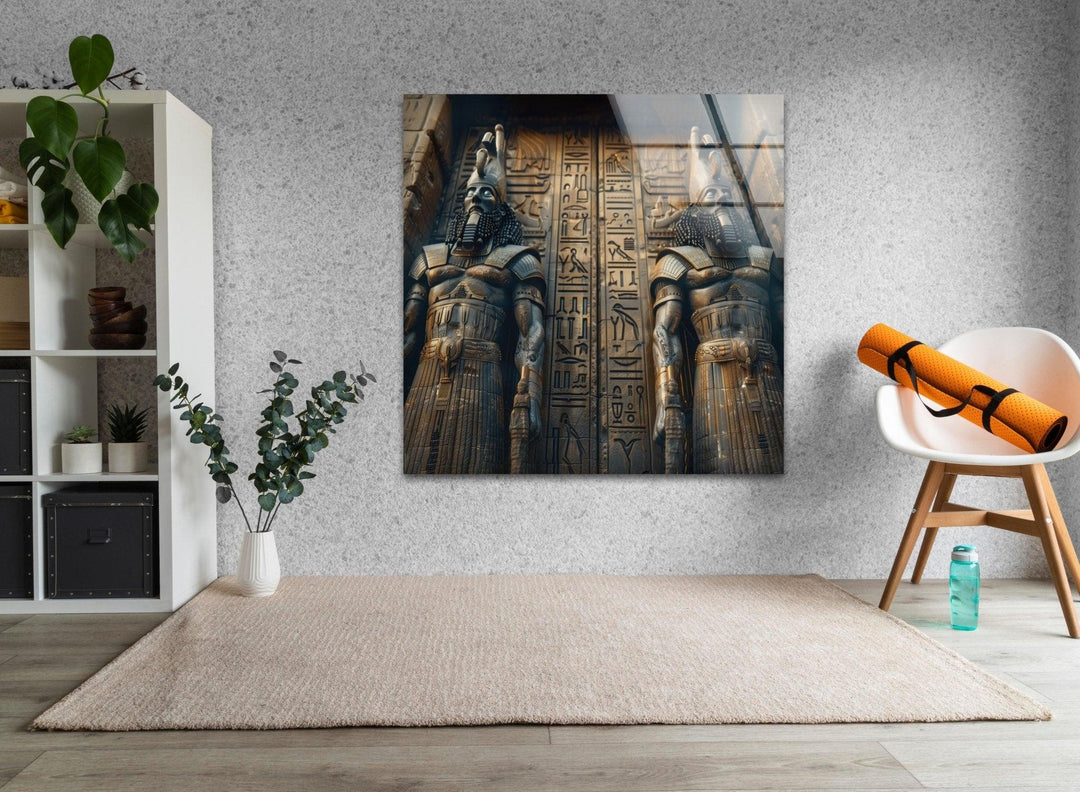 Ancient Mesopotamia Guardian Glass Wall Art, custom glass photo prints, large glass prints