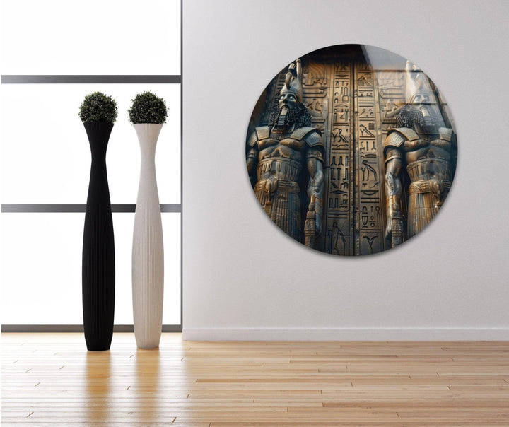 Ancient Mesopotamia Guardian Glass Wall Art, photo print on glass, prints on glass wall art