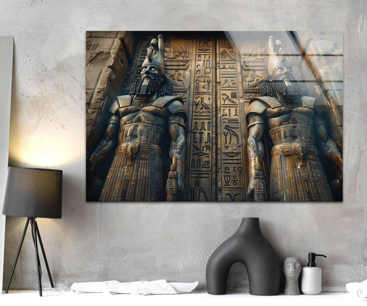 Ancient Mesopotamia Guardian Glass Wall Art, glass photo prints, glass picture prints