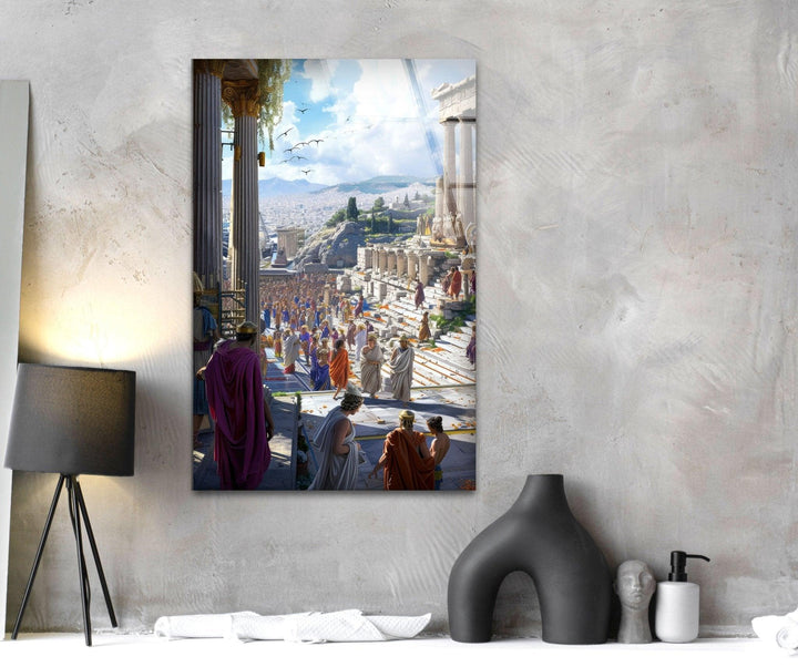 Ancient Rome City Glass Wall Art, Glass Printing Wall Art, Print photos on glass