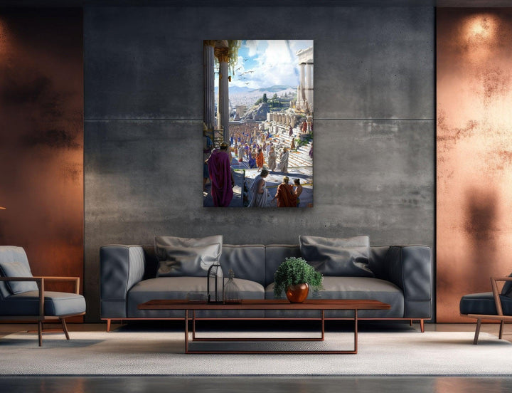 Ancient Rome City Glass Wall Art, large glass photo prints, glass wall photos