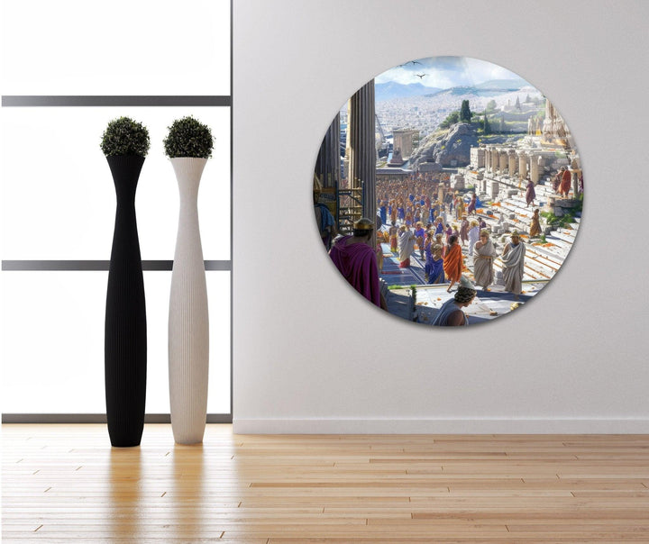 Ancient Rome City Glass Wall Art, picture on glass wall art, photos printed on glass