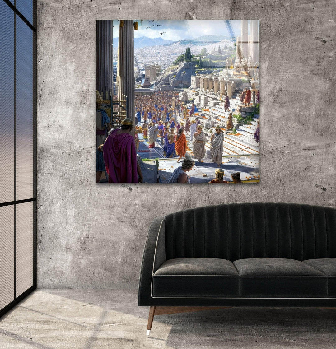 Ancient Rome City Glass Wall Art, glass pictures for Wall, glass prints wall art