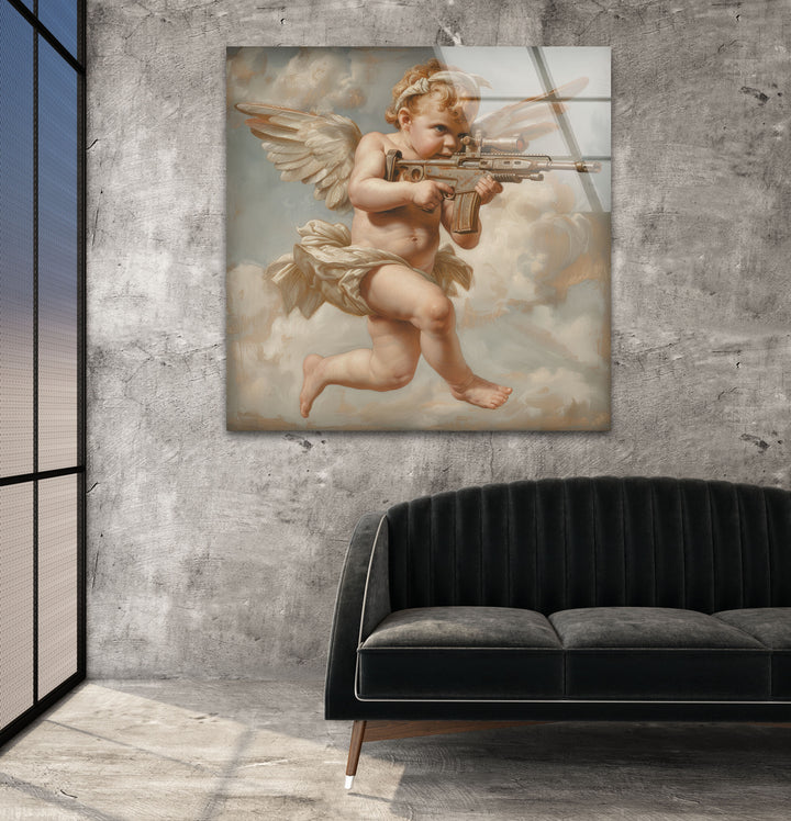 Baby Angel Glass Wall Art