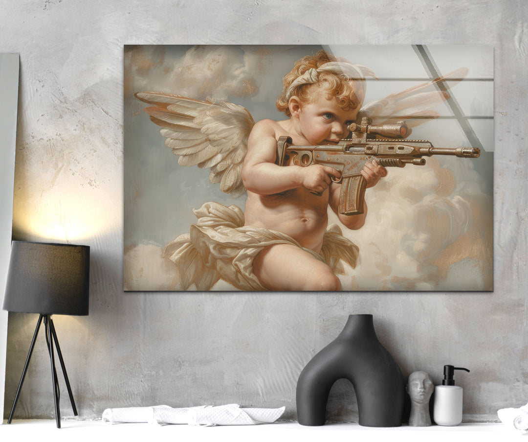 Baby Angel Glass Wall Art