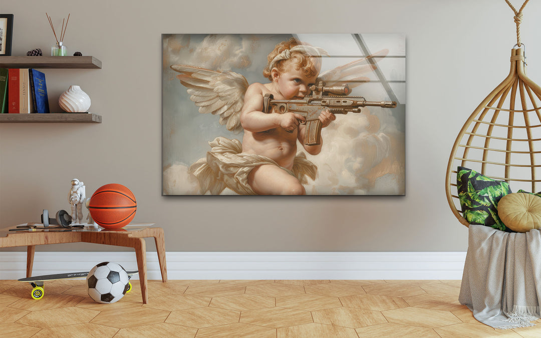 Baby Angel Glass Wall Art