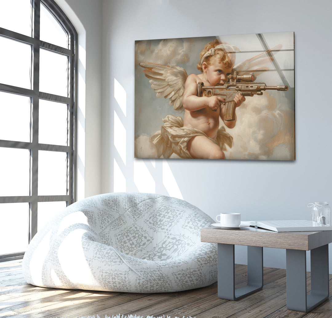 Baby Angel Glass Wall Art