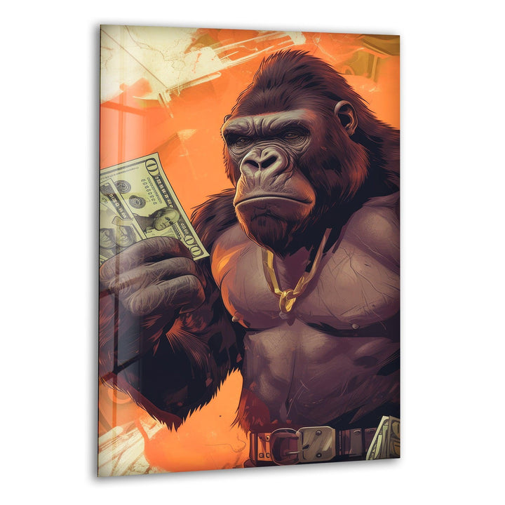 Angry Gorilla Glass Wall Art photo print on glass, prints on glass wall art