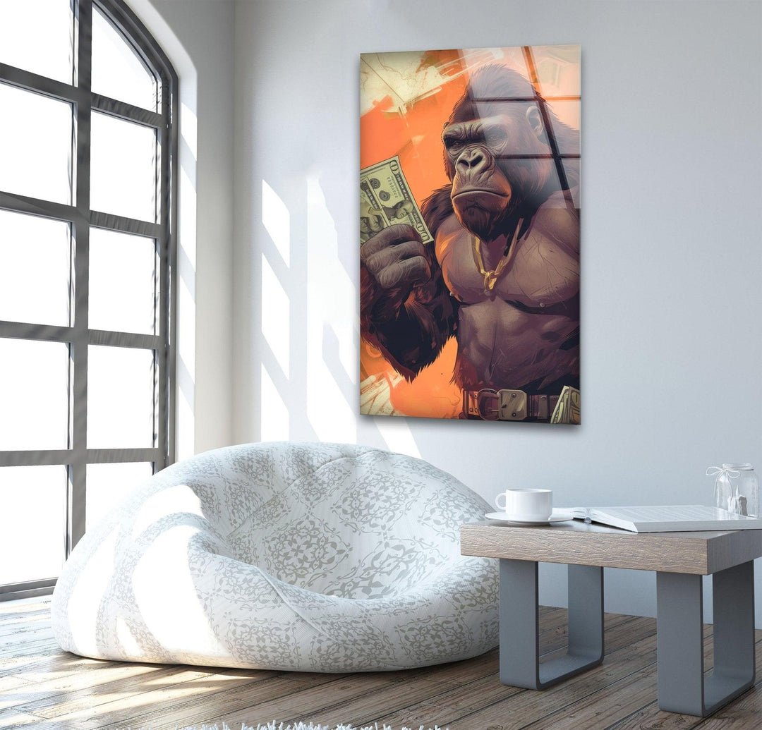 Angry Gorilla Glass Wall Art large glass photo prints, glass wall photos