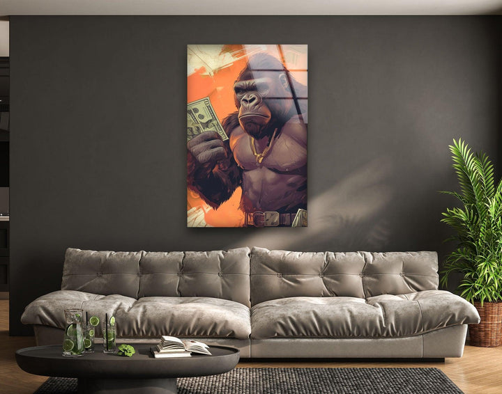 Angry Gorilla Glass Wall Art Glass Printing Wall Art, Print photos on glass