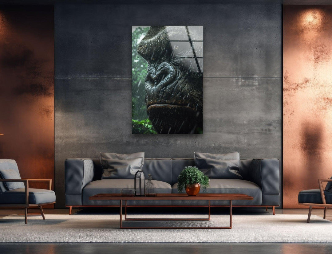 Angry King Kong Glass Wall Art glass image printing, glass prints from photos
