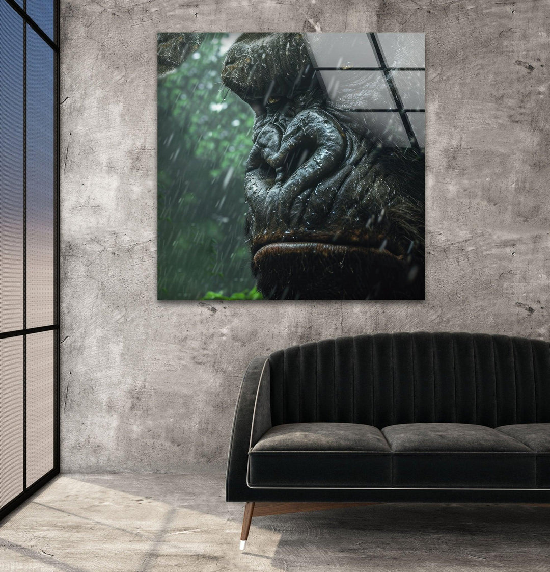 Angry King Kong Glass Wall Art print on glass, glass printed photos
