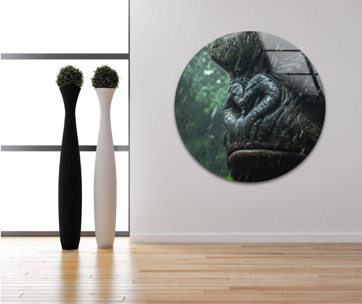 Angry King Kong Glass Wall Art glass art painting, glass art for the Wall
