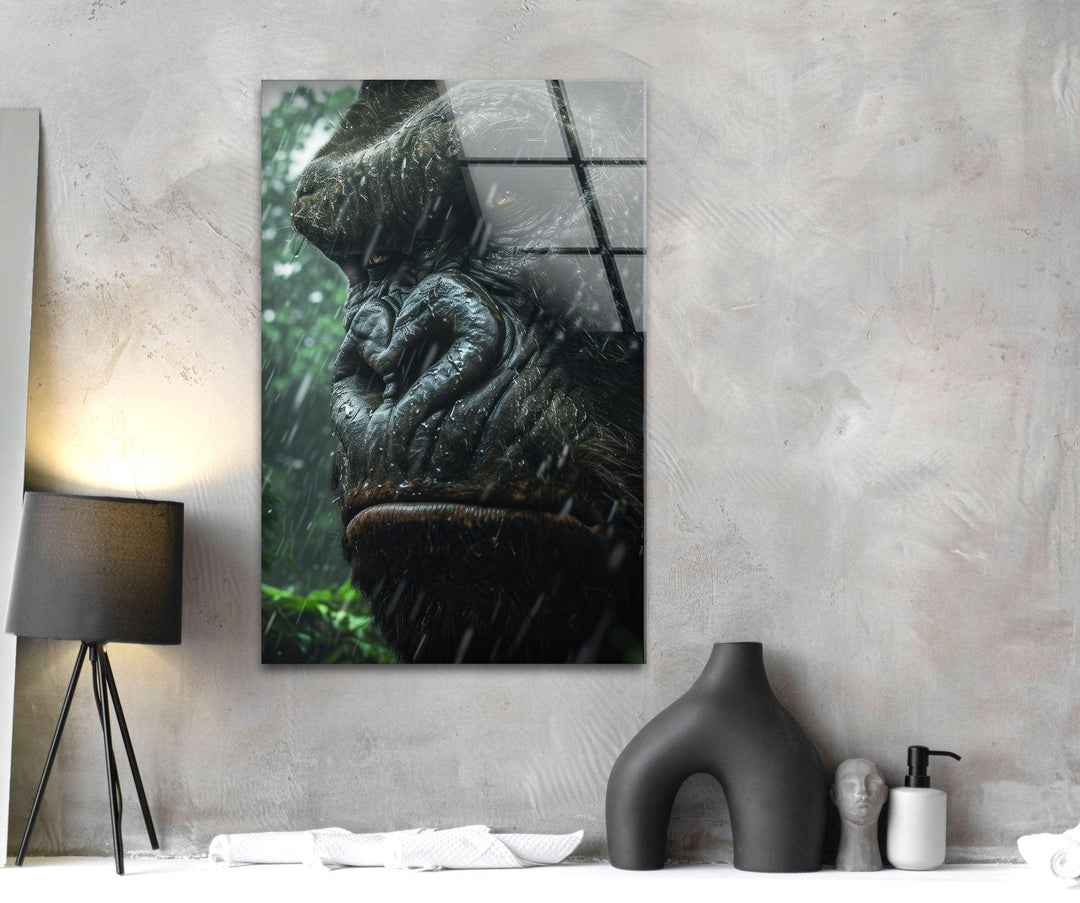 Angry King Kong Glass Wall Art Glass Printing Wall Art, Print photos on glass
