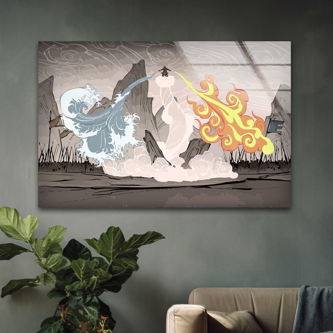 Anime The Last Airbender Glass Wall Art glass art painting, glass art for the Wall
