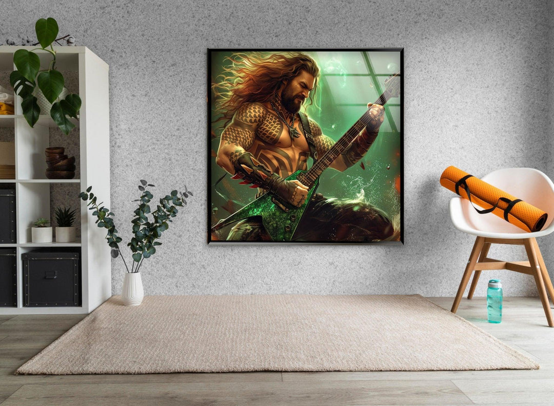 Aquaman Guitarist Glass Wall Art