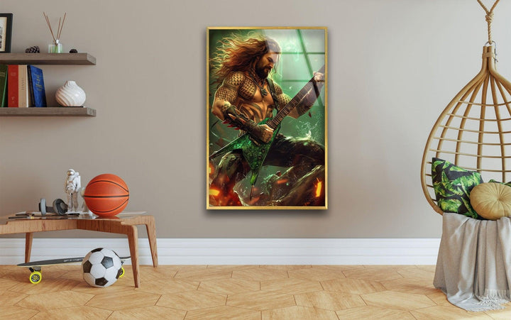 Aquaman Guitarist Glass Wall Art