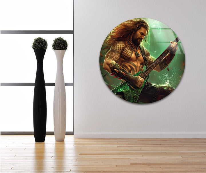 Aquaman Guitarist Glass Wall Art