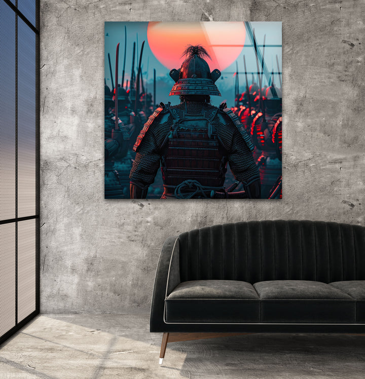 Army of Samurai Glass Wall Art large glass photo prints, glass wall photos
