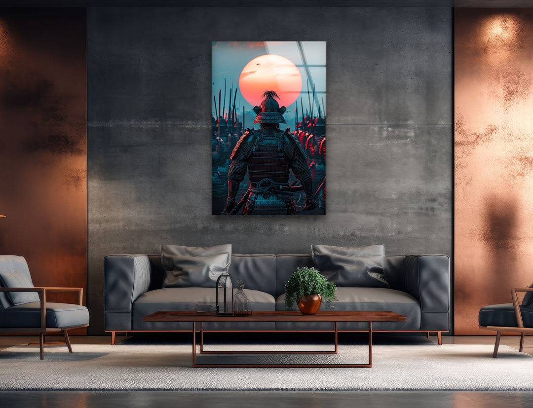 Army of Samurai Glass Wall Art print picture on glass, Tempered Glass Wall Art
