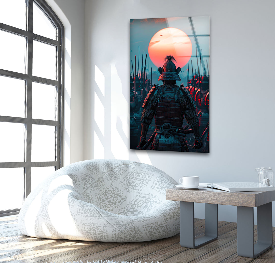 Army of Samurai Glass Wall Art custom glass pictures, glass art prints
