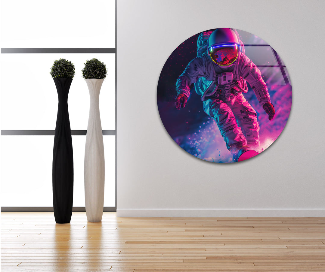 Astronaut In Space Glass Wall Art, glass image printing, glass prints from photos