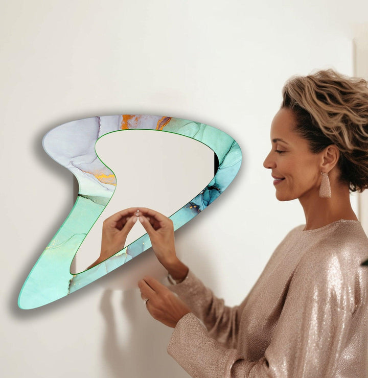 Asymmetric Marble Small Wall Mirror