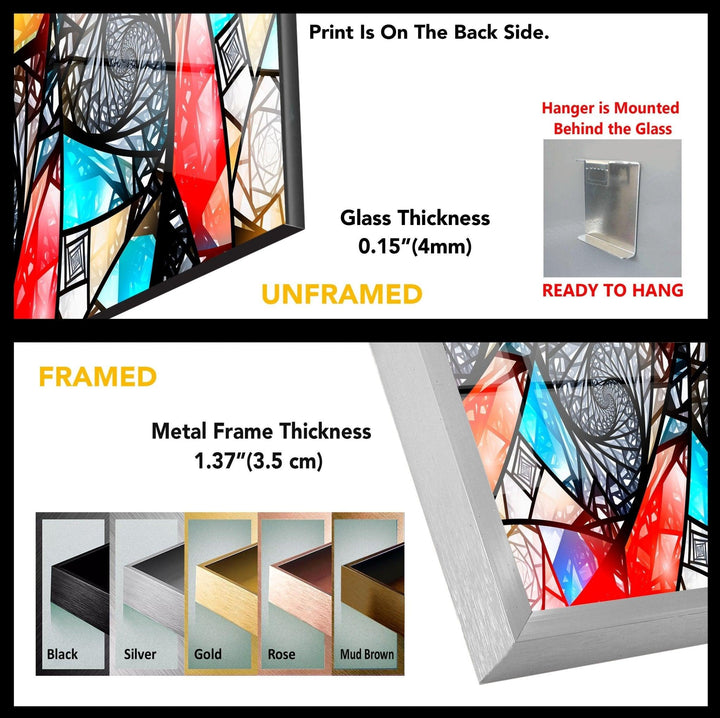 Asymmetric Mosaic Glass Wall Art