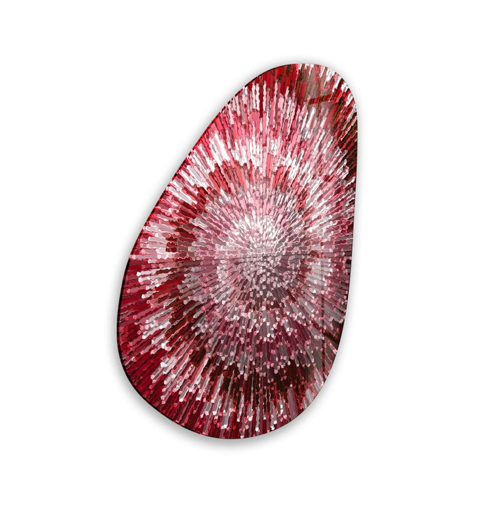 Asymmetrical Oval Red Abstract Glass Wall Art art glass wall art, glass wall art pictures
