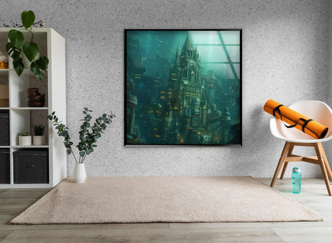 Atlantis Castle Glass Wall Art photo print on glass, prints on glass wall art
