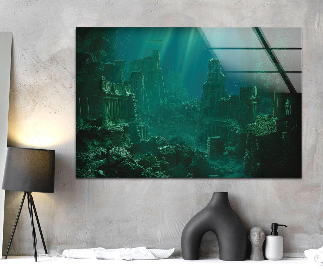 Underwater Atlantis Glass Wall Art, glass pictures for Wall, glass prints wall art