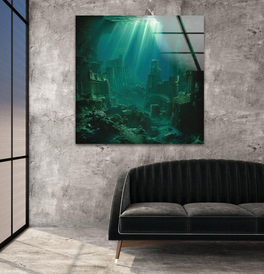 Underwater Atlantis Glass Wall Art, glass photo prints, glass picture prints