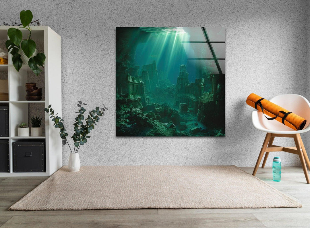 Underwater Atlantis Glass Wall Art, glass image printing, glass prints from photos