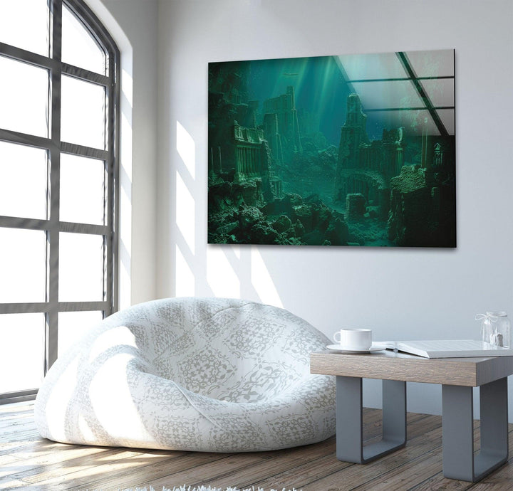 Underwater Atlantis Glass Wall Art, art glass wall art, glass wall art pictures