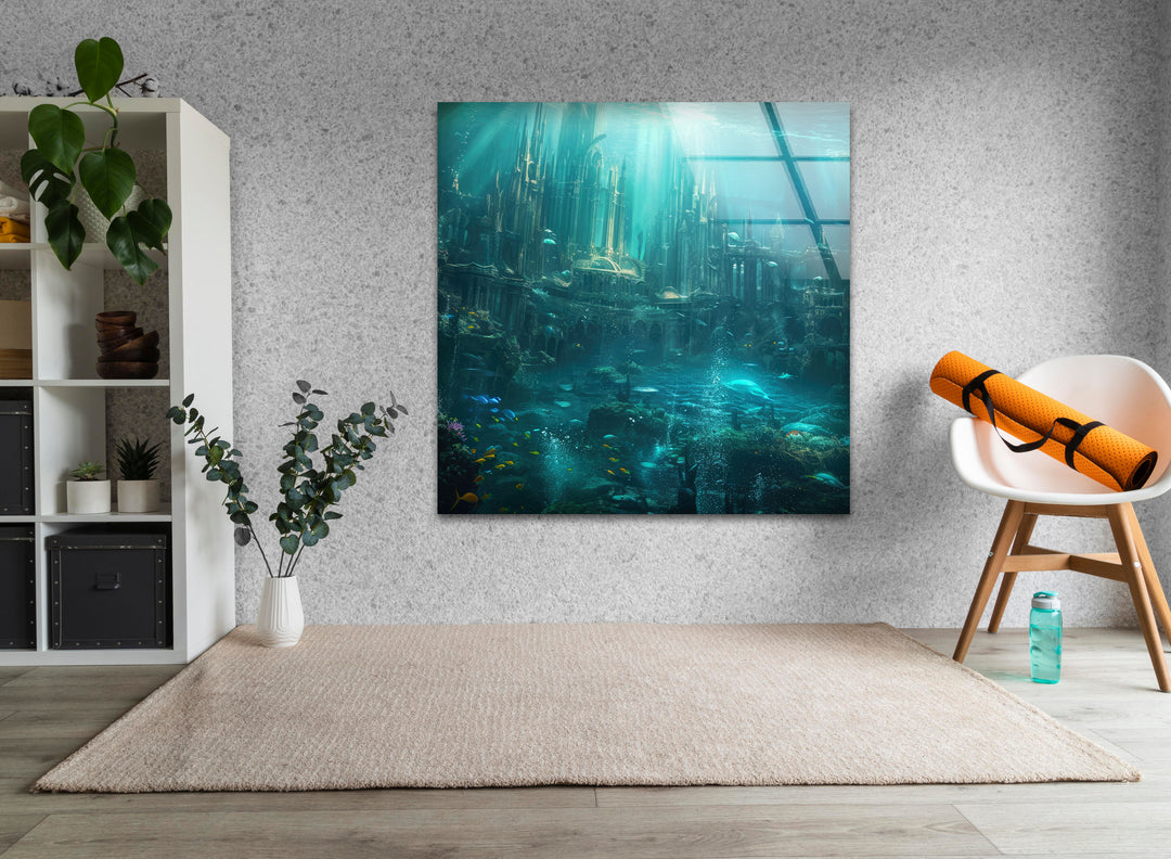 Deep Atlantis Glass Wall Art photo print on glass, prints on glass wall art
