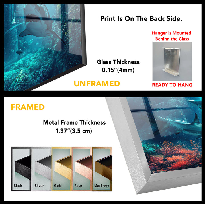 Underwater Atlantis Glass Wall Art, custom glass photo prints, large glass prints