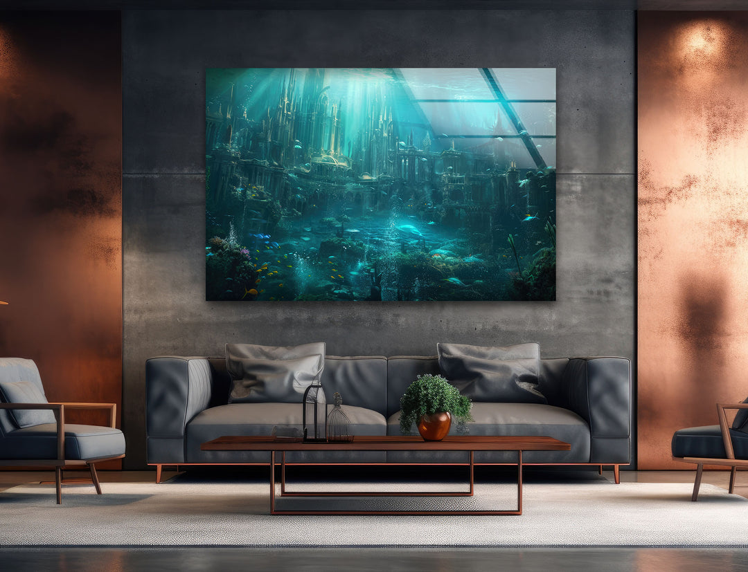 Deep Atlantis Glass Wall Art glass wall decor, glass wall art decor
