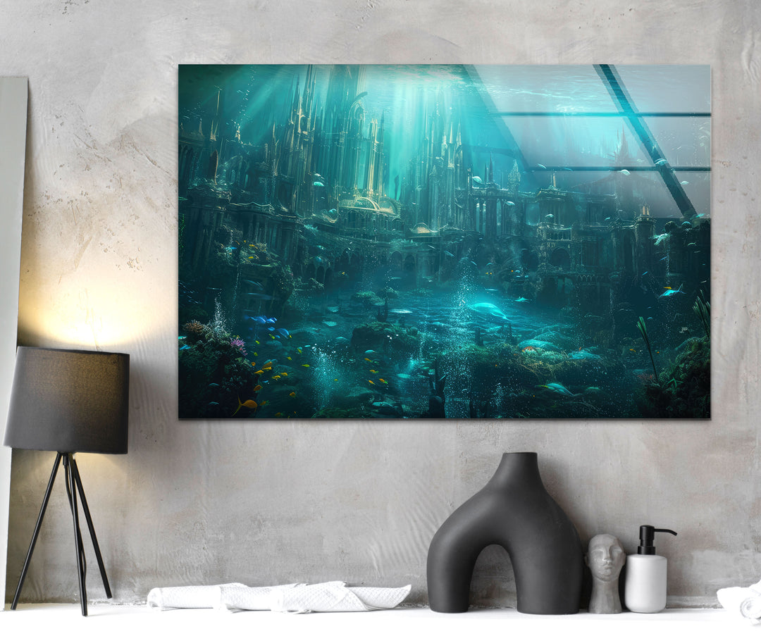 Deep Atlantis Glass Wall Art custom glass photo prints, large glass prints
