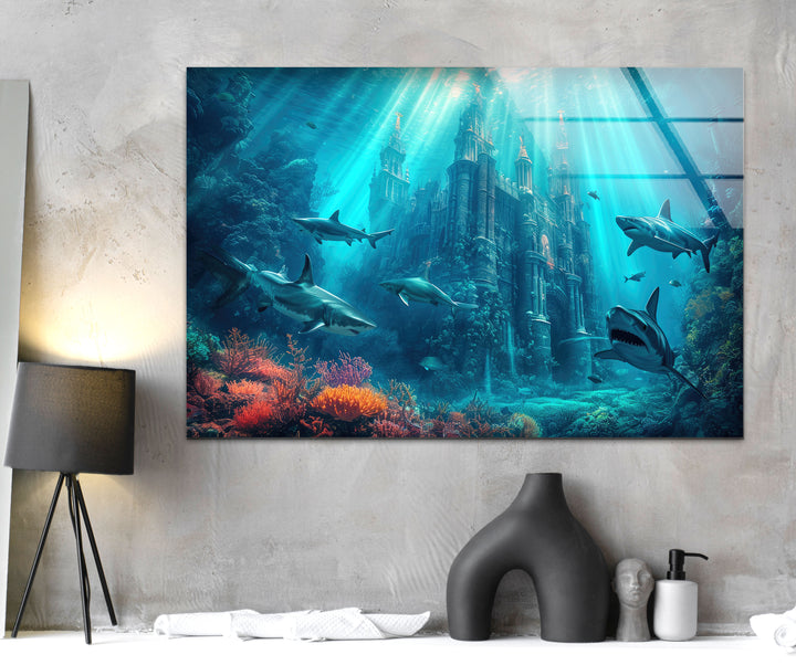 Underwater Atlantis Glass Wall Art, Glass Printing Wall Art, Print photos on glass