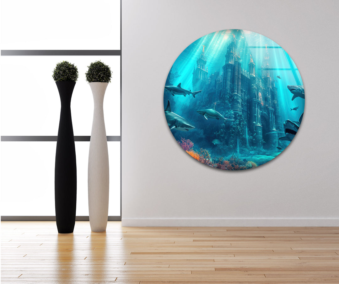 Underwater Atlantis Glass Wall Art, glass pictures for Wall, glass prints wall art