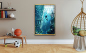 The Atlantis Diver Glass Wall Art, glass pictures for Wall, glass prints wall art