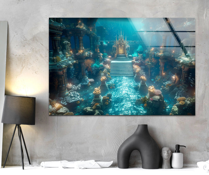 Atlantis Place Glass Wall Art picture on glass wall art, photos printed on glass
